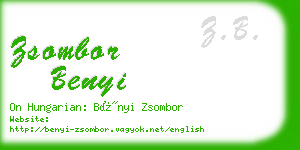 zsombor benyi business card